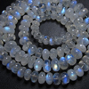 4x16 Inches - AAA - High Quality Beautifull Gorgeous Rainbow Moonstone Smooth Rondell Beads Full Flashy Fire Graduated Size 5 - 9 mm approx